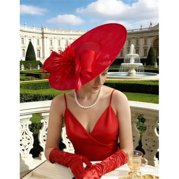Women\'s Fascinators Hats Elegant Flower Mesh Feathers Headband Derby Hat main image 6